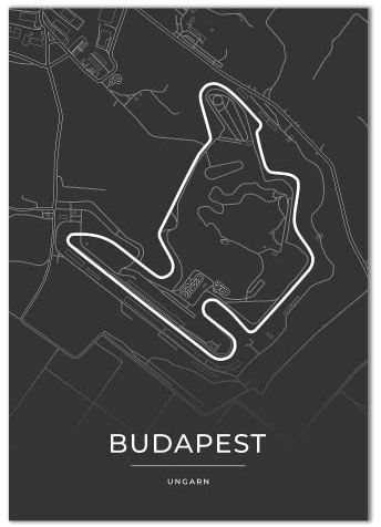 Vacentures Budapest Rennstrecken Poster - Geschenk für Motorsport-Fans (21x30 CM)