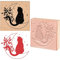 craspire Holzstempel Mond Katze Stern Dekorative Holzstempel Vintage Holzmontierte Stempel Für Kartenherstellung DIY Kunsthandwerk Scrapbooking Tagebuch Tagebuch Brief Planer