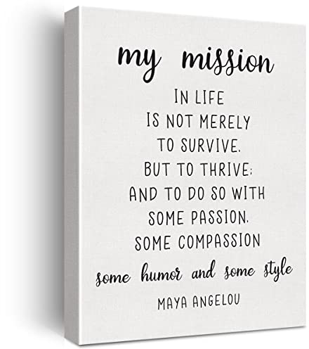 Motivierendes literarisches Zitat My Mission in Life is Not Merely to Survive But to Thrive, inspirierendes Büro, Heimdekoration, Poster, Kunstwerk, 29,2 x 38,1 cm (Holzrahmen)