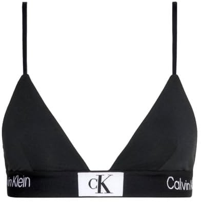 Calvin Klein Top Bikini a Triangolo Donna Unlined Triangle Coppe Morbide, Nero (Black), L