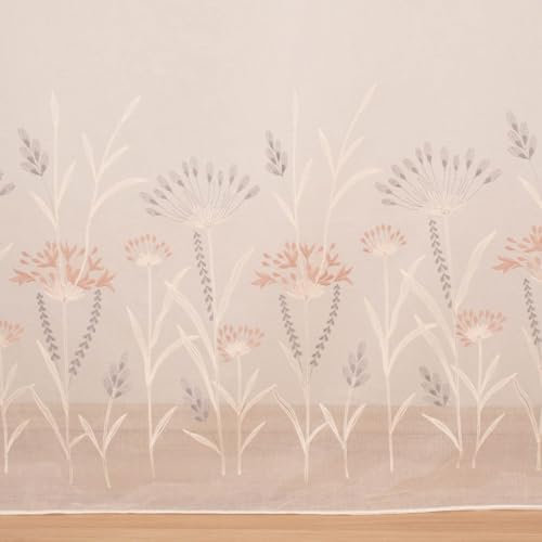 SCHÖNER LEBEN. Gardinenstoff Gardinenstores Strukturvoile Stickerei Blumen Gräser ec