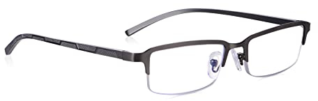 Read Optics Herren-Lesebrille 2.5, rechteckige Halbrahmenbrille, Blaulichtfilter mit Federscharnieren für Komfort und Passform