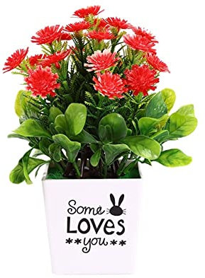 HXSCOO 1Pc Künstliche Chrysantheme Bonsai Topfpflanze Landschaft Hause Blumen Dekor Künstliche Blumen Helle Farbe Gefälschte Pflanzen Topf (Color : 5)