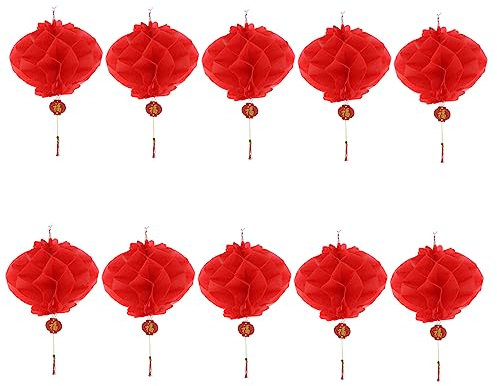 Angoily 10 Stück Papierlaternen Japanische Papierlaternen Japanische Laterne Deckendekoration Kaminlaterne Mondjahr Hängelaternen 2022 Partylaternen Frühlingsfest Hängedekoration Ölpapier