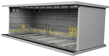 Fonowx Parkplatz-Modellauto im Maßstab 1:64 mit Licht, Druckguss-Auto-Garage-Vitrine, Garage-Vitrine, GRAU