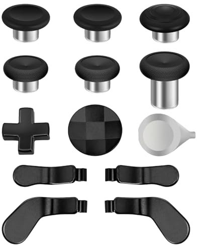 TNP Thumbsticks for Xbox Elite 2 Controller - Accessories Replacement Metal Mod Parts Thumbsticks, Paddles, D-Pads, Tool Compatible with Xbox One Elite Controller Series 2 Core, Black