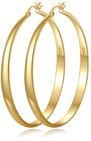 NEVEGE Goldene Creolen Groß - Hypoallergen, Leichte Ohrringe für Damen, 30/40/50/60/65/70MM