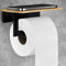 Porte Rouleau Papier Toilette Mural Adhesif sans Percage Support Papier Toilette Plaque de Bambou Noir Mat Dérouleur WC Murale