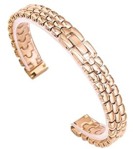 WUURAA Damen-Uhrenarmband aus massivem Edelstahl mit Metall-Uhrenkette (Color : Rose gold, Size : 12mm)