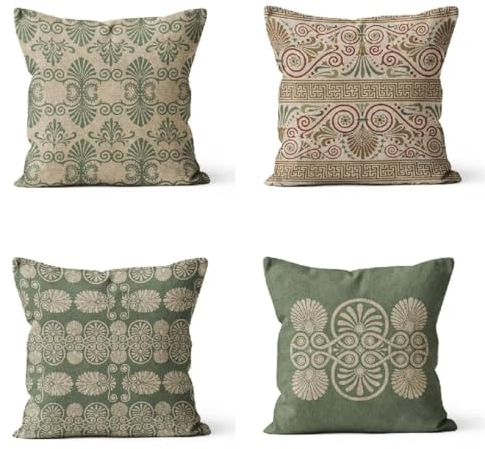 Nordisch Kissenbezug 50 x 50 cm Sofakissen Super Weich Kopfkissen 4er Set Boho Kissen Deko Kissenhülle mit Unsichtbarem Reißverschluss Kopfkissenbezug Quadrat Kissen für Schlafzimmer Wohnzimmer R576