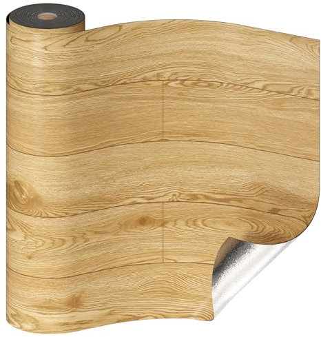 Oxdigi PVC Bodenbelag Selbstklebende 3m², Holzoptik Vinylboden Bodenfliesen, Verdickende Bodenaufkleber für Eingangstür, Wohnzimmer, Küche, DIY Zuschneidbar Vinyl-Fußböden 60x500 cm