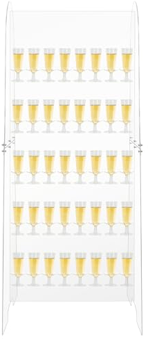Cutora 5-Tier Champagne Wall Holder for Party - Acrylic Stemware Tower Hold 40 Cups - Flute Stand Cocktail Tree for Drinks Wine Glass Display Rack Equipment Event
