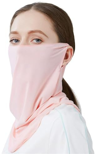 GIBZ Leicht Schlauchschal Damen Bandana mit Ohrschlaufen Multifunktionstuch Sommer Draussen Motorrad Gesichtsmaske Laufen Schal Halstuch Wandern Herren Rosa