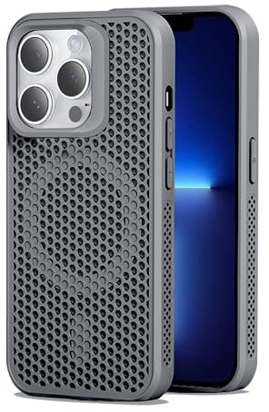 Dqtaoply for iPhone 13 Pro Max Case, Slim Shockproof Protection with Magnetic case Breathable Heat dissipation Phone Cover for iPhone 13 Pro Max - Grey