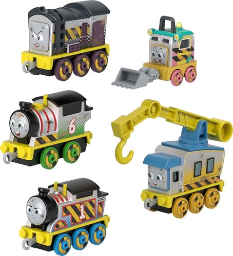 Thomas & seine Freunde Die-Cast-Fahrzeugset Bautrupp, 5 Spielzeug-Lokomotiven zum Schieben für Kindergartenkinder ab 3 Jahren, JBW26, [Mehrfarbig]