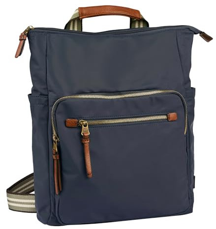 camel active Damen Rucksack aus Nylon mit Reißverschluss Blau, Womenswear-M