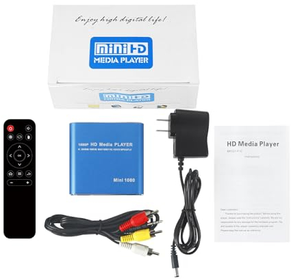 vreplrse 4K Blu Ray Video Player, kompakter und praktischer Media Player, USB Festplatte mit horizontalem und vertikalem Bildschirm aus Aluminiumlegierung, Blau