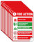WADORN 10 autocollant de Panneau D'Avertissement D'Action D'Incendie Étiquettes, Autocollantes en PVC Imperméables pour Alarme Incendie Avertissement Signalisation pour Magasin Entreprise, 13x18cm