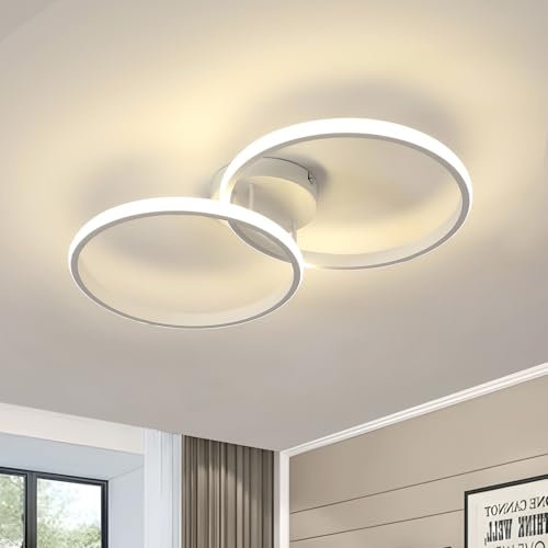 Toolight Plafon LED Techo Moderna, 42W 4725LM Lámpara de Techo Blanco Acrílico, Lamparas de Cocina Blanco Natural 4500K para Dormitorio, Salon, Comedor, Pasillo, 54CM