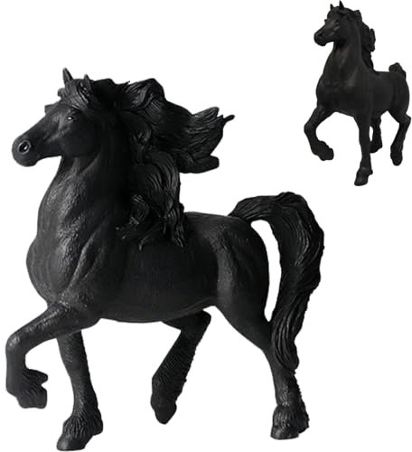 Doyomtoy Pferd Andalusier Hengst, Wildlife Pferd Modelle für Home Decor Tier Ornament Mythologischer Hengst Modell,Bauernhof Garten Hengst Lernspielzeug für Jungen,Mädchen-Schwarz