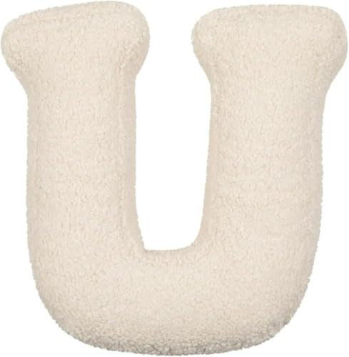 Fouriding Buchstaben Kissen Arabische Ziffern Kissen Niedliche,Plüsch Wurfkissen Englisches Alphabet Kissen Zimmer Dekorative Kissen für Schlafzimmer Sofa Bett Boden Auto Wohnzimmer Dekorative (U)