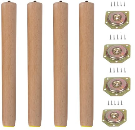 Natürliche Massivholz Tischbeine Abgewinkelt Holzmöbelfüße Esstisch und Couchtischbeine für Ess- und Wohnzimmermöbel