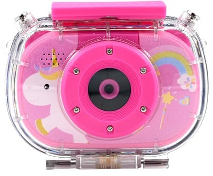 Underwater Digital Camera, 2 Inch Screen, 1080P HD Video, 48MP Picture, 8X Zoom, 32GB Card, Selfie Camera for Boys Girls, for Swimming Snorkeling (Pink with Water proof Case +32GB Memory Card)