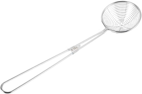 MOKKHNB Strainer Skimmer Spoon with Handle Fine Mesh Stainless Steel Filter Spoon for Cooking Frying Bubble Tea Pearls Jelly and Fruit Kitchen Utensil
