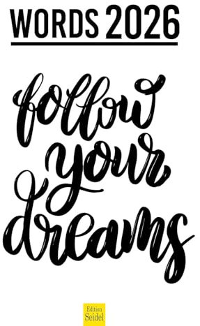 Edition Seidel Premium Kalender Words Sprüche 2026 Format DIN A3 Wandkalender Motivation mit schönen Sprüchen Dekoration zum Aufhängen Geschenk schwarz weiß