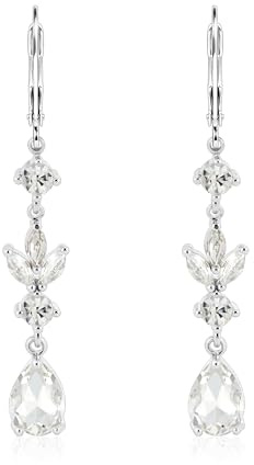 Dangle Earrings for Women Silver Gold Dangly Drop Earring Fashion Jewelry | Leverback Post Silver Dangle Earring Cubic Zirconia Gold Drop Earrings for Women Ladies Dangle Jewellery Boho Rhinestone