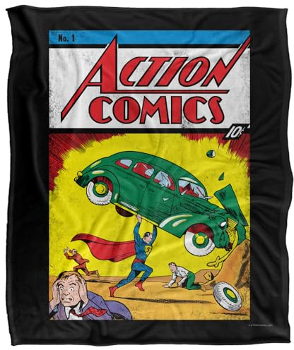 Superman Action No. 1 Silky Touch Super Soft Throw Blanket 152 X 127 cm, White