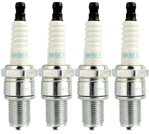 4 PCS BR9ES 3194 Zündkerzen,Zündkerze Ersetzen für NGK (3194) BR9ES,BOSCH 7992/WR5DC 4038/WR5DP für Roller, Mopeds und Motorräder mit Entstörung für Optimierte Motorleistung und Effiziente Zündung