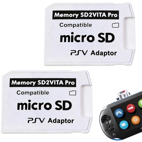 Noenaeni 2PCS Ultimate Version SD2Vita 5.0 Memory Card Adapter | Adapter for PS Vita PSVSD Micro SD Adapter, SD2Vita Convertor for PS Vita 1000/2000, SD Card Not Included