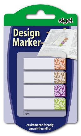SIGEL HN506 Haftmarker Design Terra, 4 Farben, 80 Streifen im Format 12 x 45 mm