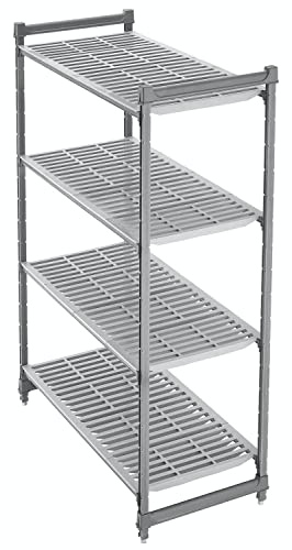 Cambro Starter Shelving Unit, Vented Style, 24 in D, 36 in W, 72 in H, 4 Shelves, Brushed Graphite - 1 Each
