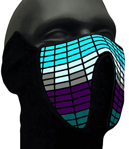 Ucult Equalizer LED-Maske Leuchtmaske Gesichtsmaske Mund-Nasenmaskee schwarz Face Shield Sturmmaske