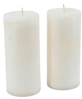 Adventskerzen/Kranzkerzen/Stumpenkerzen - Große Auswahl - Adventskranz/Weihnachtskranz/Weihnachten Kerzen (Wollweiß, XL & Breit: Höhe 18cm / Ø 8cm - 2 Stück)