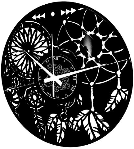 Vinyl Wanduhr Vintage Handgemache Schallplatten-Design Dekor Traumfänger Dreamcatcher