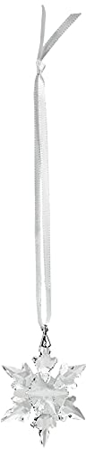 Swarovski Kleines Schneeflockenornament, Edler Swarovski Kristall in Schneeflocken-Form, mit Prachtvollem Satinband