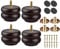 Btowin 3 inch / 7cm Solid Wood Furniture Legs, 4Pcs Walnut Round Wooden Bun Feet with Threaded M8 Hanger Bolts & Mounting Plate & Screws for Sofa Cabinet Bed Chair