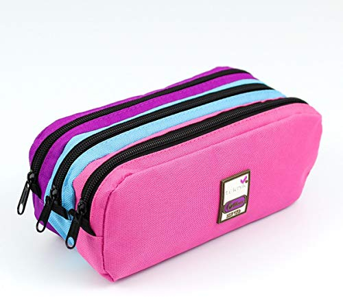 Viquel - Trousse Scolaire 3 Compartiments Grande Capacité TRIZIP Multicolore