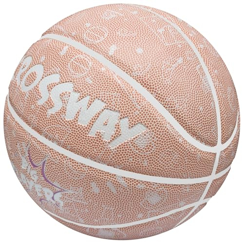 Crossway Sport Pallacanestro All'aperto Grandi Giocatori Multi Colore Umidità Assorbente Composito 27,5 78 75,2 cm w/Pompa Inclusa (Rosa)
