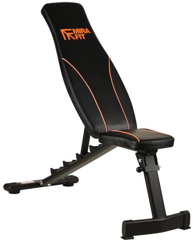 Mirafit Folding Adjustable Weight Bench - Orange