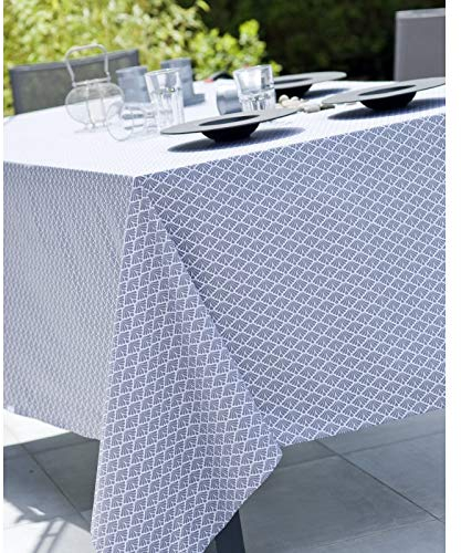 Nydel Gatsby Tischdecke, mit Acrylbeschichtung, Grau, rund, 160 cm