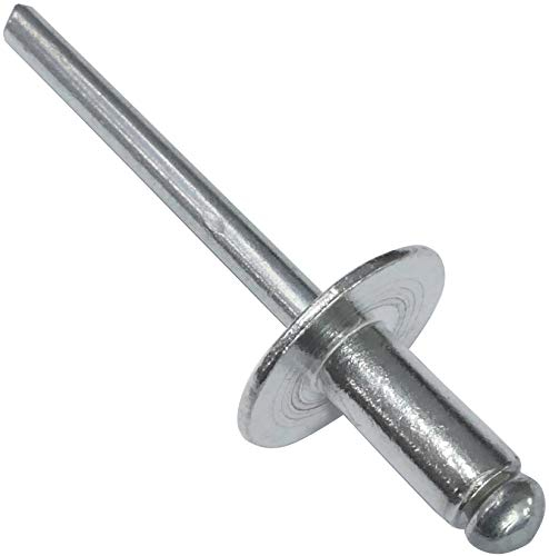 AERZETIX - C48265 - Satz von 100 Blindnieten blindniet Ø4.8x10mm mit großkopf 14mm - DIN 7337 C - popnieten - nieten mit bruchfest stange - aus aluminium stahl