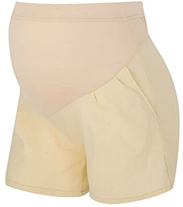Zaldita Femme Enceinte Grossesse Eté Short de Sport Yoga Taille Haut Elastique Allaitement Bas de Pyjama Bain Natation Pantalon Court Short de Pmage Vacances Champagne XXL