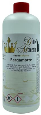 Sauna Aufguss Konzentrat Bergamotte - 1 Liter in HDPE-Flasche mit Tropfverschluss und Kindersicherung