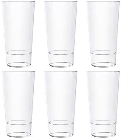 WUITOKI Biergläser aus Plastik, 6 Stück, 60cl, wiederverwendbare Bierbecher, unzerbrechlich, spülmaschinenfest