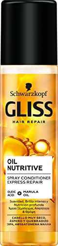 Gliss - Acondicionador Express Oil Nutritive para pelo muy seco, castigado o quebradizo