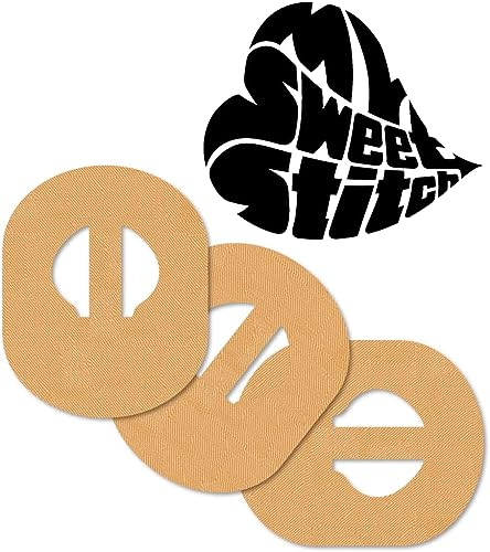 MySweetStitch - 25 x Enlite Guardian Pflaster, Overpatch Ø 80 x 65mm, Innen (Steg) Ø 10mm, wasserfest, atmungsaktiv, hautfreundlich, Made in Germany, Beige